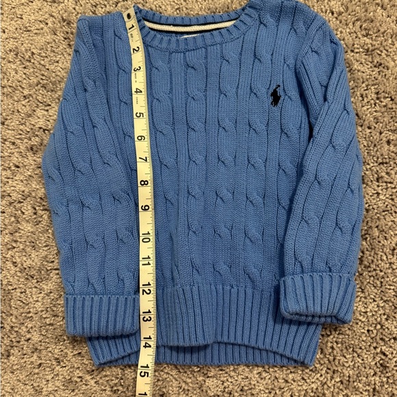 Boys 24M Ralph Lauren Light Blue Knit Sweater - Picture 3 of 3